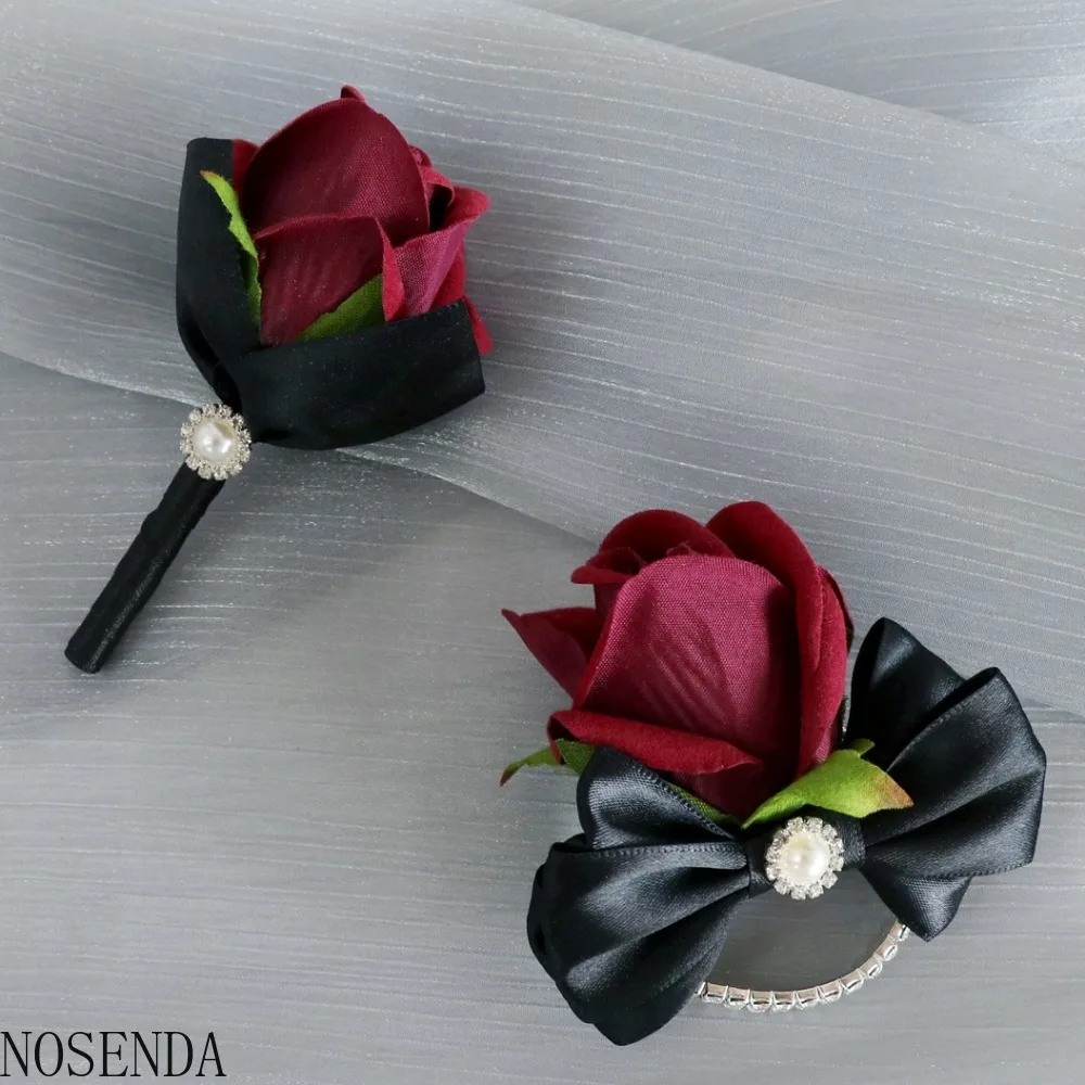 Burgundy Rose Flower Boutonniere Corsage Wedding Accessories Flower for Bride Men Boutonniere and Woman Pearl Wrist Corsage
Burgundy Rose Flower Boutonniere Corsage Wedding Accessories Flower for Bride Men Boutonniere and Woman Pearl Wrist Corsage