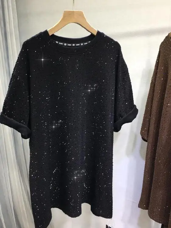 Heavy Duty Rhinestone T-Shirt Women's Thickened Flocking Loose Long Spring Autumn Style Casual Comfortable Breathable Polyest...
Heavy Duty Rhinestone T-Shirt Women's Thickened Flocking Loose Long Spring Autumn Style Casual Comfortable Breathable Polyest...