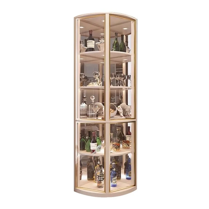 Light luxury, corner cabinet, fan-shaped wine rack, display, corner, living room
Light luxury, corner cabinet, fan-shaped wine rack, display, corner, living room
