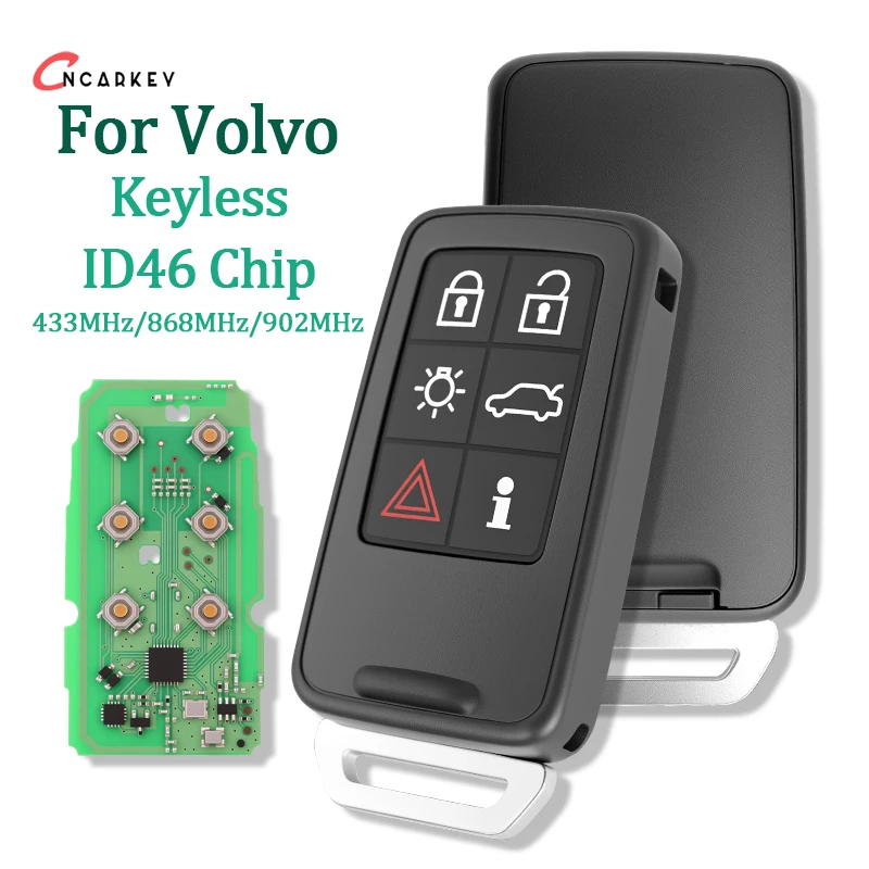 Car Fob For VOLVO XC60 XC90 S90 S60 2009-2014 ID46 KR55WK49266 KR55WK49224 433/868/902MHz Auto Remote Smart Key 6 BTS Proximity
Car Fob For VOLVO XC60 XC90 S90 S60 2009-2014 ID46 KR55WK49266 KR55WK49224 433/868/902MHz Auto Remote Smart Key 6 BTS Proximity