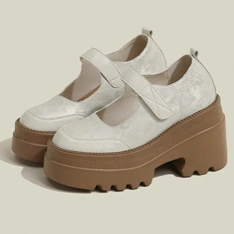 Женская обувь на массивном каблуке с круглым носком, элегантная повседневная обувь на мелком каблуке 12 см, женская нескользящая модная женская обувь Мэри Джейн на платформе 
Женская обувь на массивном каблуке с круглым носком, элегантная повседневная обувь на мелком каблуке 12 см, женская нескользящая модная женская обувь Мэри Джейн на платформе