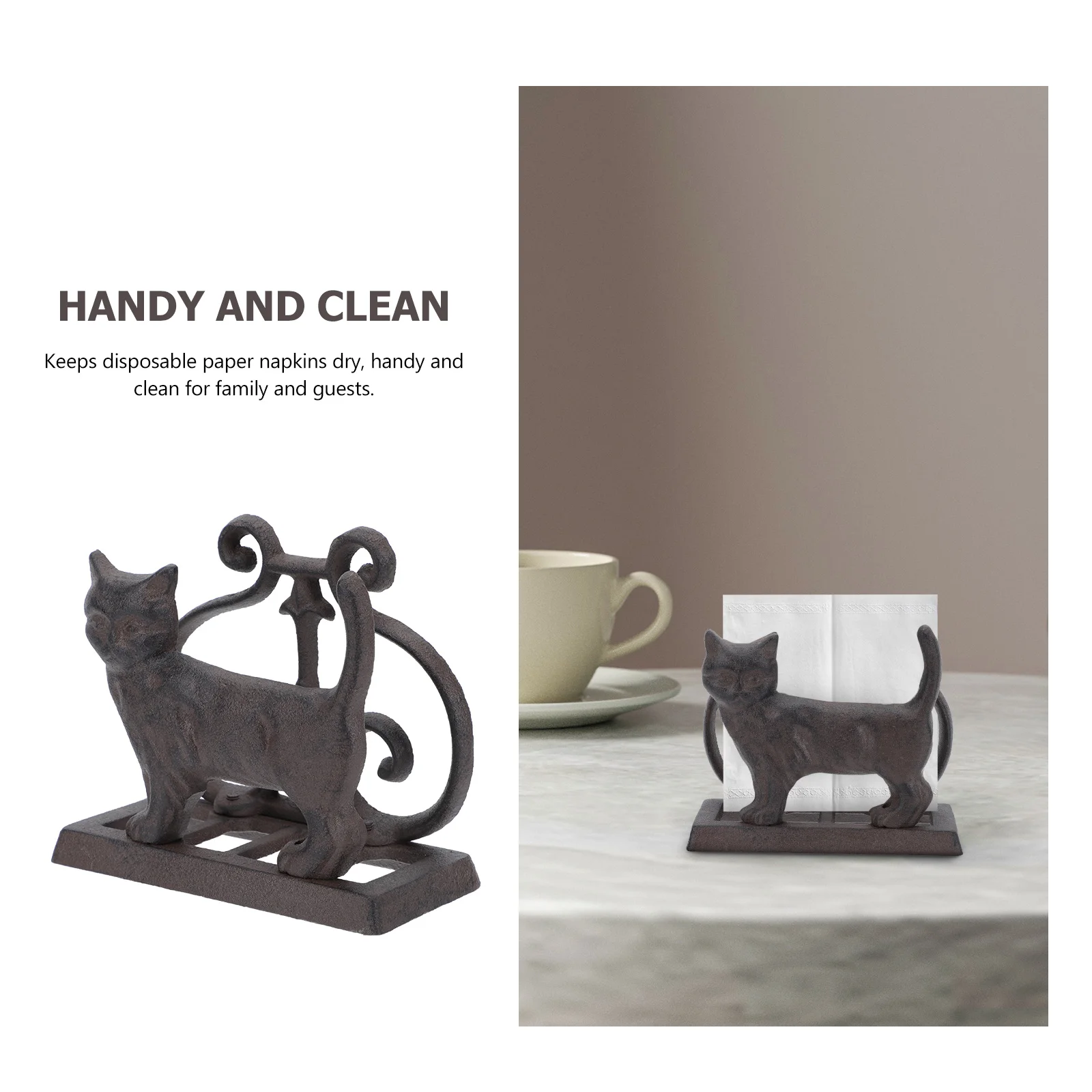 Rustic Cast Iron Napkin Holder Retro Recipe Rack Bookend Paper Towel St for Table Restaurant Bar Home Decor Delicate Cat Shaped
Rustic Cast Iron Napkin Holder Retro Recipe Rack Bookend Paper Towel St for Table Restaurant Bar Home Decor Delicate Cat Shaped