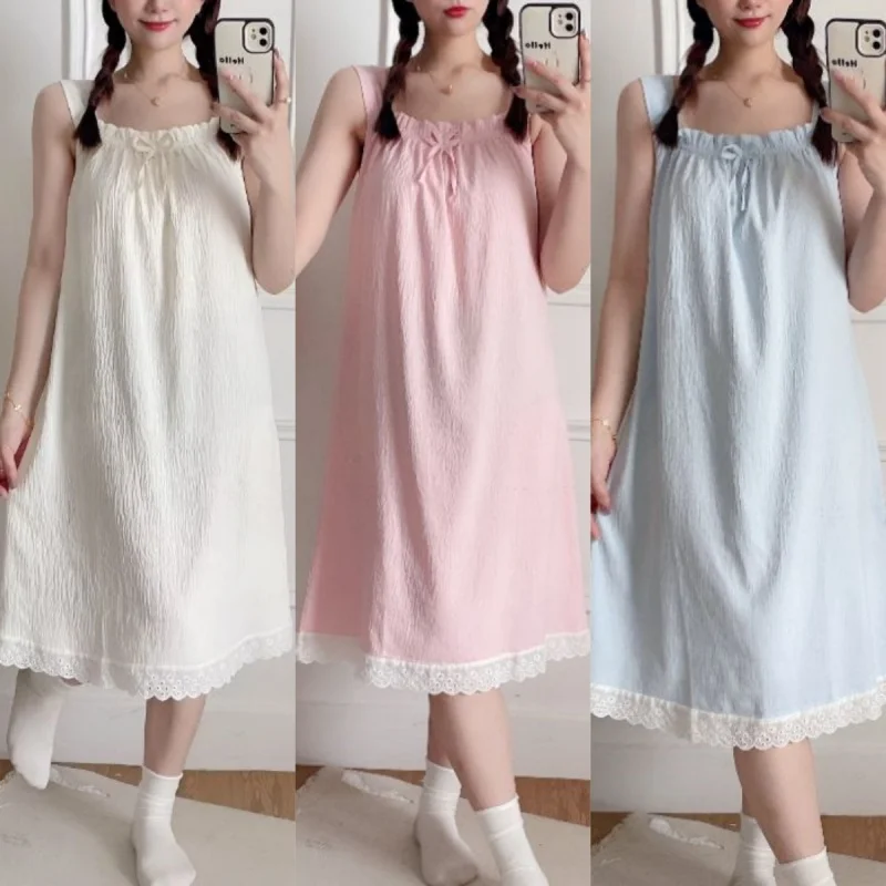 Women's Halter Nightgown Summer 2025 New Cloud Cotton Nightgown Girl Student Lace Lace Solid Color Dress Pajamas Homewear
Women's Halter Nightgown Summer 2025 New Cloud Cotton Nightgown Girl Student Lace Lace Solid Color Dress Pajamas Homewear