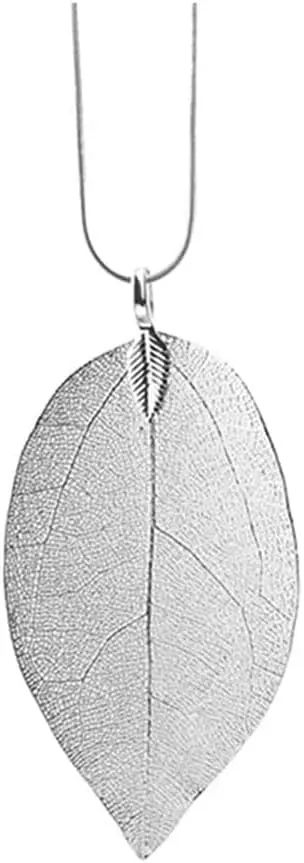 Hollow Leaf Pendant Necklace Long Chain Fashion Jewelry for Women Silver Gift
Hollow Leaf Pendant Necklace Long Chain Fashion Jewelry for Women Silver Gift