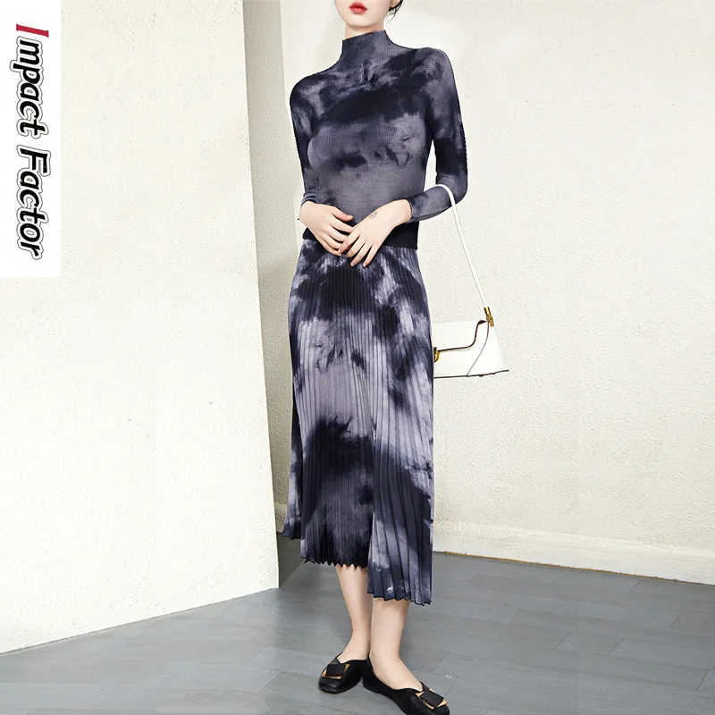 Printed Pleated Two Piece Set 2024 Spring and Autumn New Age Reducing 100 Pleated Half Skirt Black Temperament Pullover Top
Printed Pleated Two Piece Set 2024 Spring and Autumn New Age Reducing 100 Pleated Half Skirt Black Temperament Pullover Top