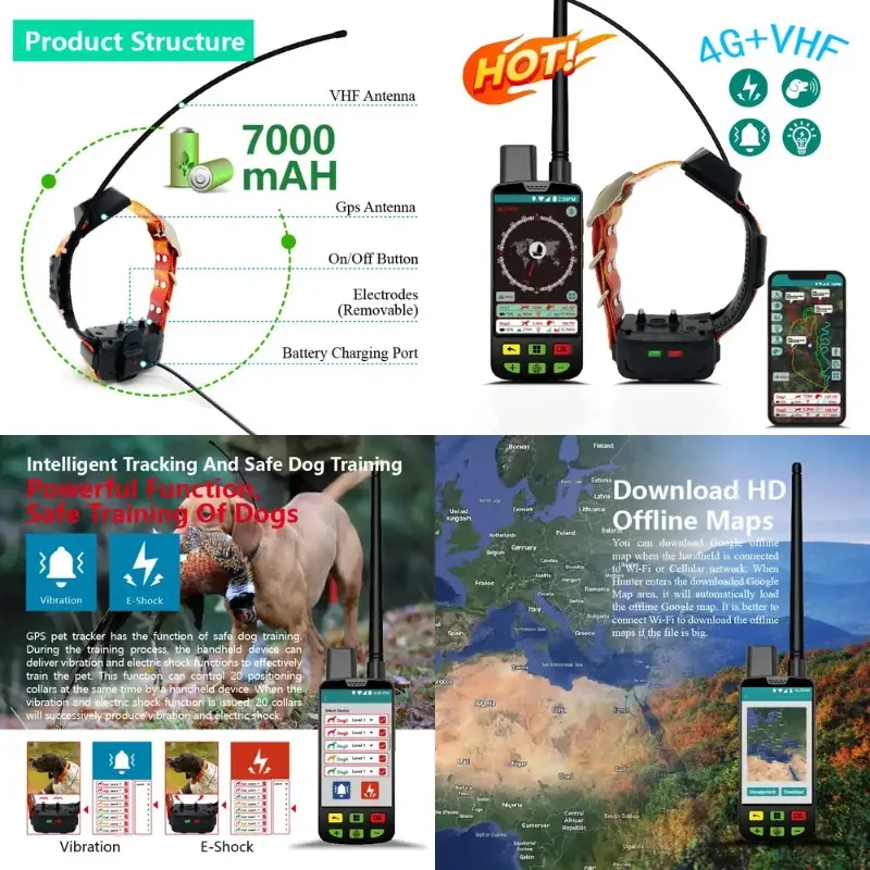 Real-Time 4G Pet Tracking Collar Waterproof Hunting Dog Locator Full Set with Handheld Unit
Real-Time 4G Pet Tracking Collar Waterproof Hunting Dog Locator Full Set with Handheld Unit