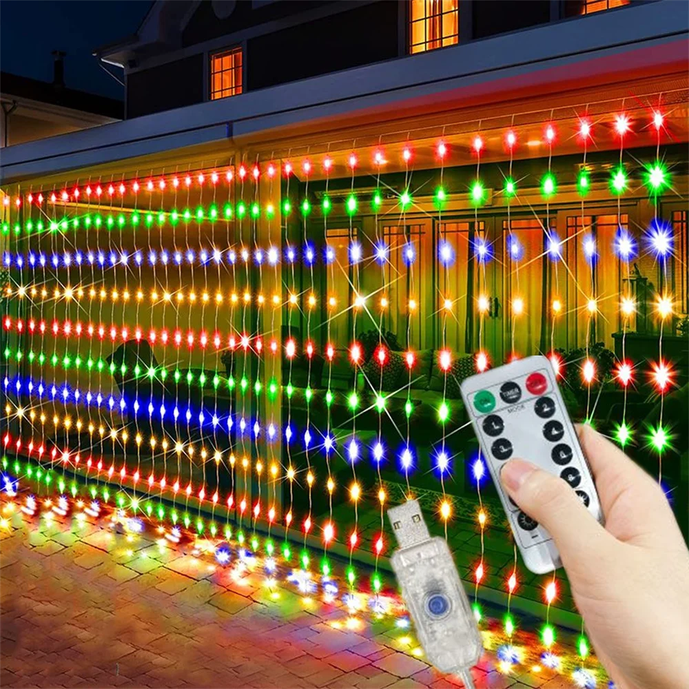 Curtain Garland Remote Control String Lights LED Holiday Light 8 Mode USB Wedding Festival Christmas Decoration for Bedroom Home
Curtain Garland Remote Control String Lights LED Holiday Light 8 Mode USB Wedding Festival Christmas Decoration for Bedroom Home