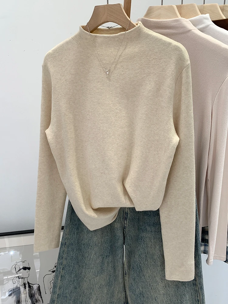 Olive Green Half High Collar Women's Sweater Inner Wear Knitted Top Fashionable Base Layer Shirt Korean Style Commute Wind
Olive Green Half High Collar Women's Sweater Inner Wear Knitted Top Fashionable Base Layer Shirt Korean Style Commute Wind