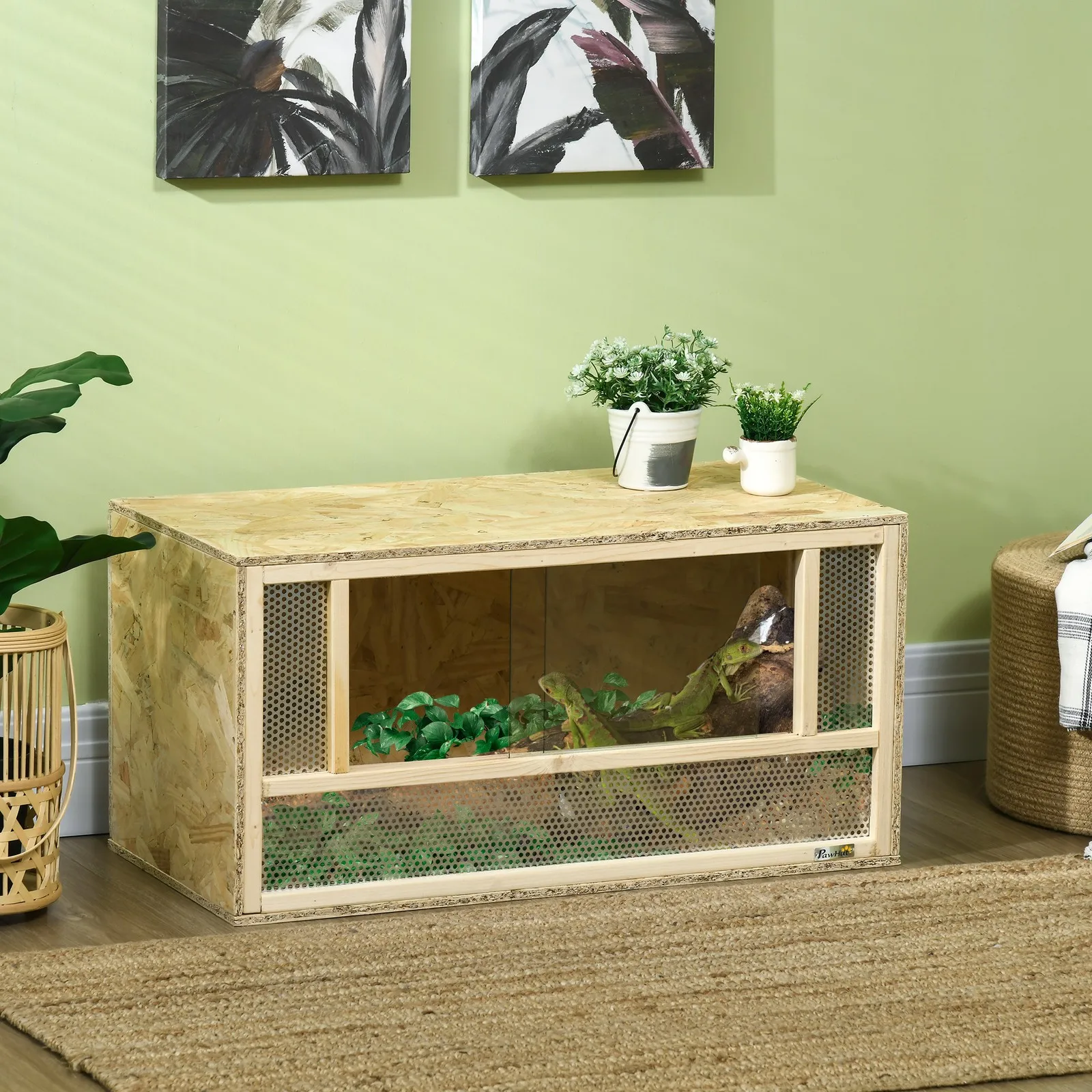 Wooden Reptile Terrarium for Chameleon, Lizard, Snake, Frog, Turtle
Wooden Reptile Terrarium for Chameleon, Lizard, Snake, Frog, Turtle