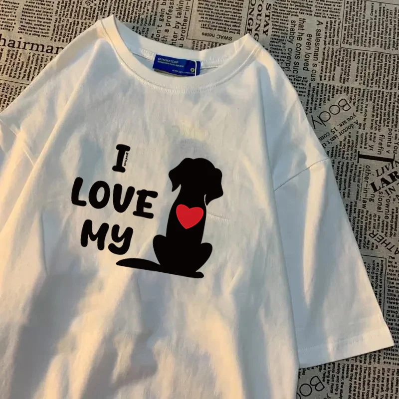 Лето 2029, новый дизайн, хит продаж, футболка «I Love My Dog», унисекс, женская и мужская одежда, модные милые хлопковые футболки большого размера
Лето 2029, новый дизайн, хит продаж, футболка «I Love My Dog», унисекс, женская и мужская одежда, модные милые хлопковые футболки большого размера