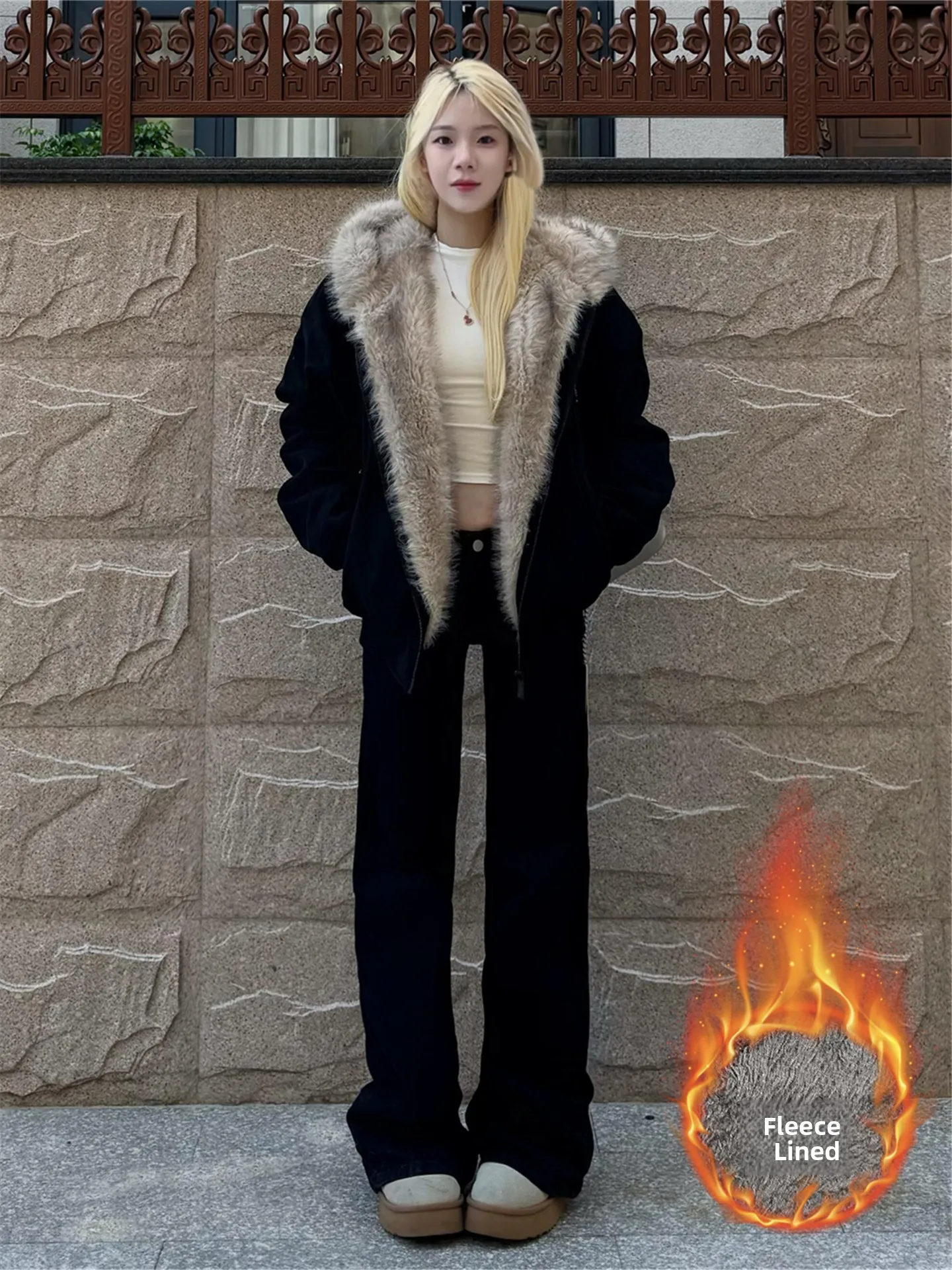 American Style Low Waist Bell Bottom Jeans Women's Autumn Winter Thickened Fleece Warm Loose Floor Length Trousers
American Style Low Waist Bell Bottom Jeans Women's Autumn Winter Thickened Fleece Warm Loose Floor Length Trousers