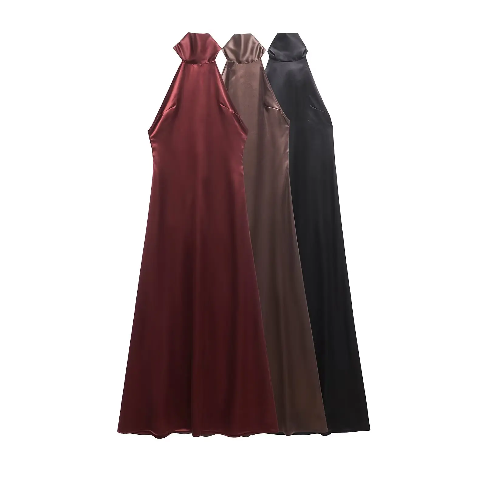Taop&Za2025 Womens HalterNeck Satin Dress TieFront Design FloorLength Flowy Silhouette Comfortable Fabric 
Taop&Za2025 Womens HalterNeck Satin Dress TieFront Design FloorLength Flowy Silhouette Comfortable Fabric