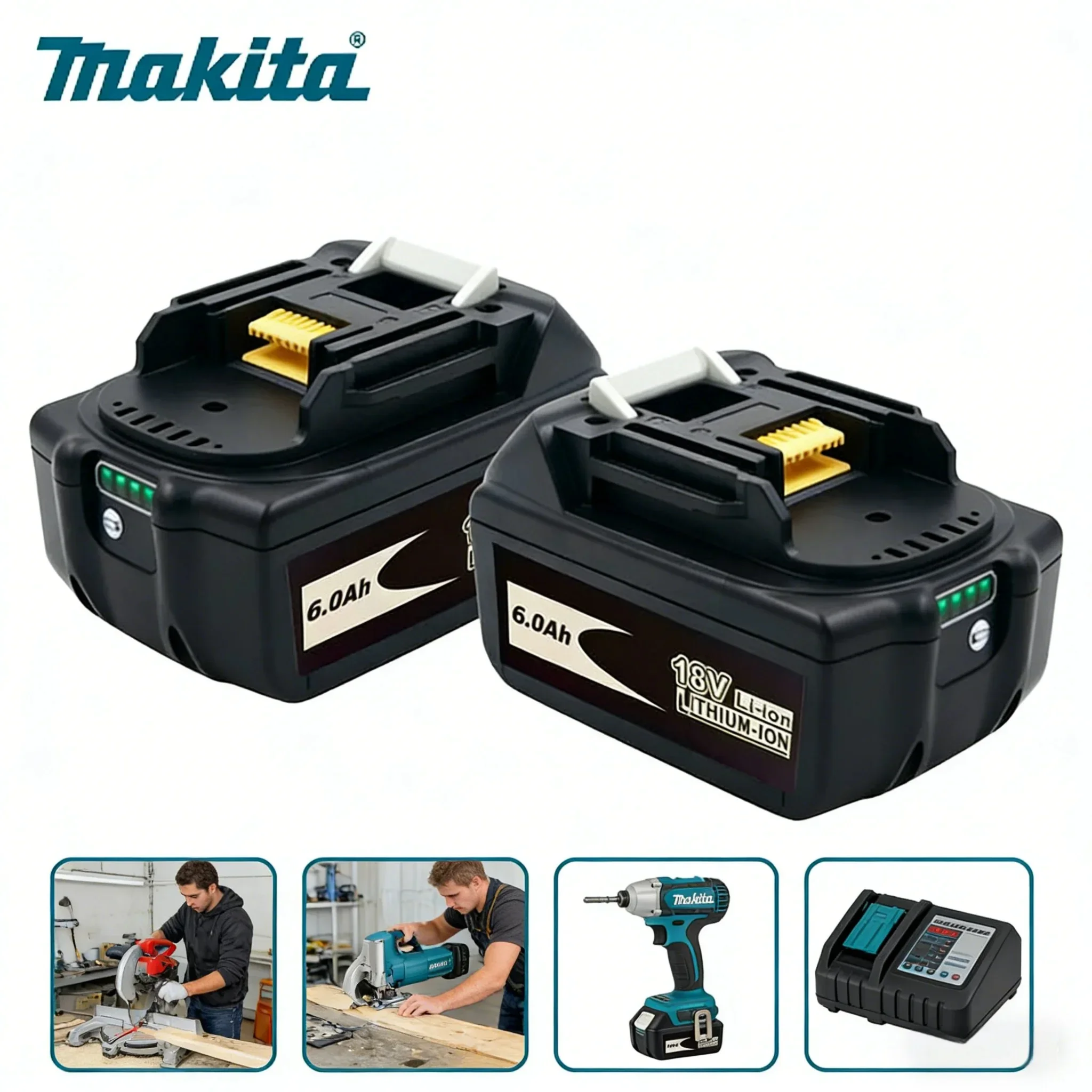 Аккумулятор Makita 18В 6000мАч для электроинструментов, литий-ионный, с LED-индикатором, замена LXT BL1860B BL1860 BL1850
Аккумулятор Makita 18В 6000мАч для электроинструментов, литий-ионный, с LED-индикатором, замена LXT BL1860B BL1860 BL1850