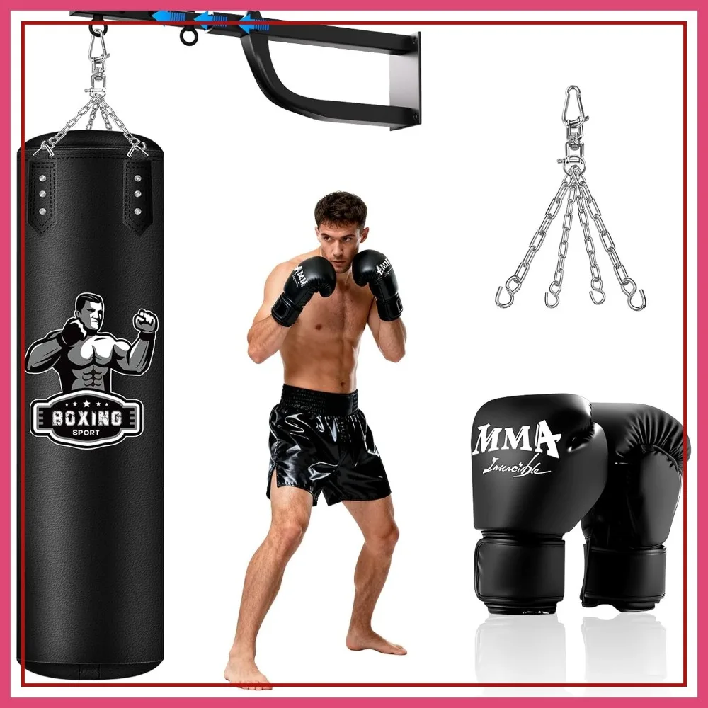 Adjustable Wall Mount Punching Bag Set with Gloves for Home Gym Training
Adjustable Wall Mount Punching Bag Set with Gloves for Home Gym Training