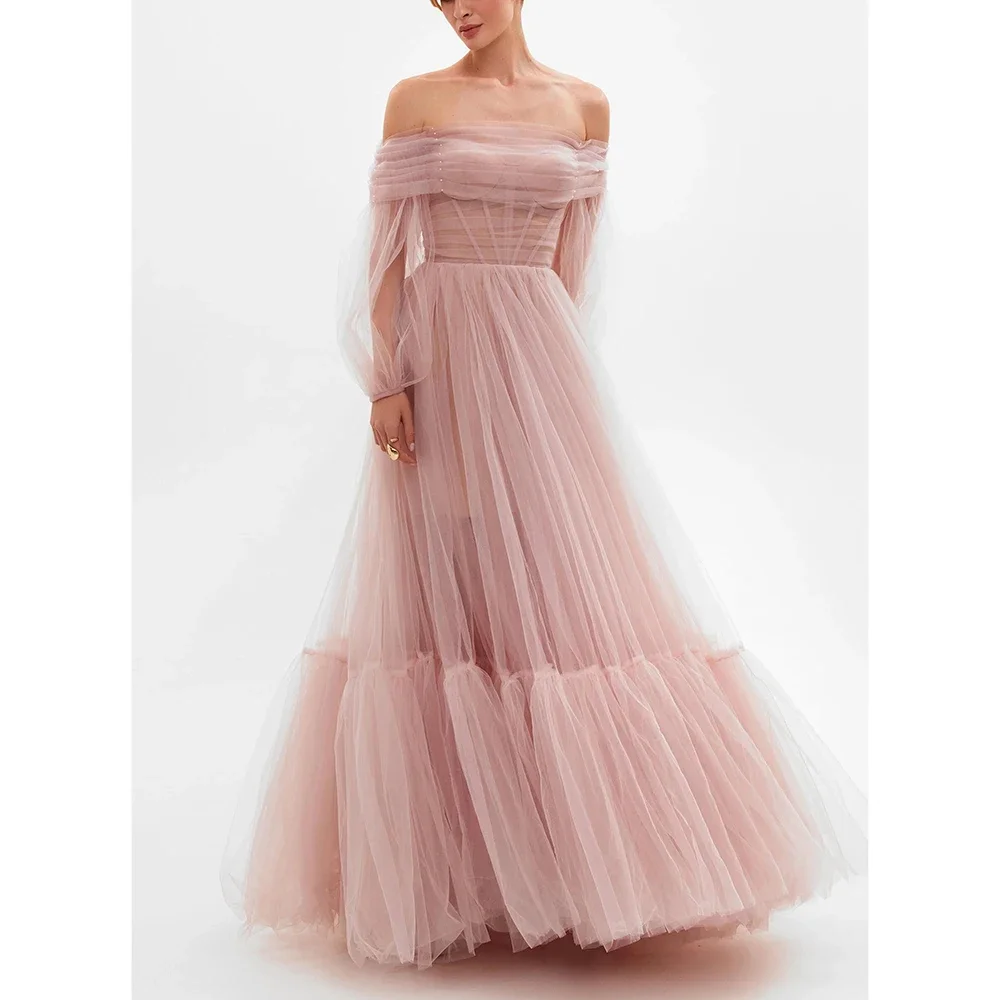 Elegant Strapless Prom Dresses Fashion Off The Shoulder Long Sleeves Party Gowns Floor Length A-Line Women Evening Dresses
Elegant Strapless Prom Dresses Fashion Off The Shoulder Long Sleeves Party Gowns Floor Length A-Line Women Evening Dresses