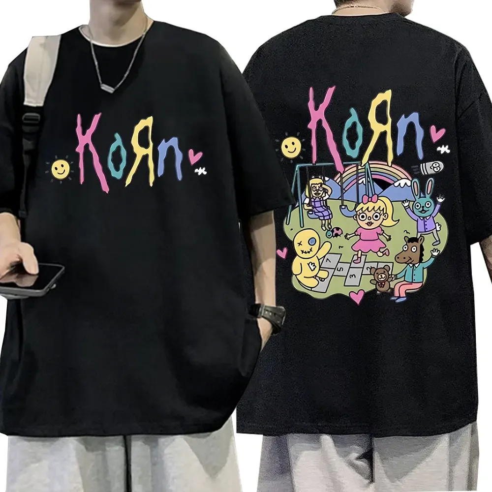 Футболка Korn с мультипликационным рок-группой музыкальный альбом Мужская в стиле 90-х, винтажная металлическая Готическая футболка большого размера, уличная одежда, Женская
Футболка Korn с мультипликационным рок-группой музыкальный альбом Мужская в стиле 90-х, винтажная металлическая Готическая футболка большого размера, уличная одежда, Женская