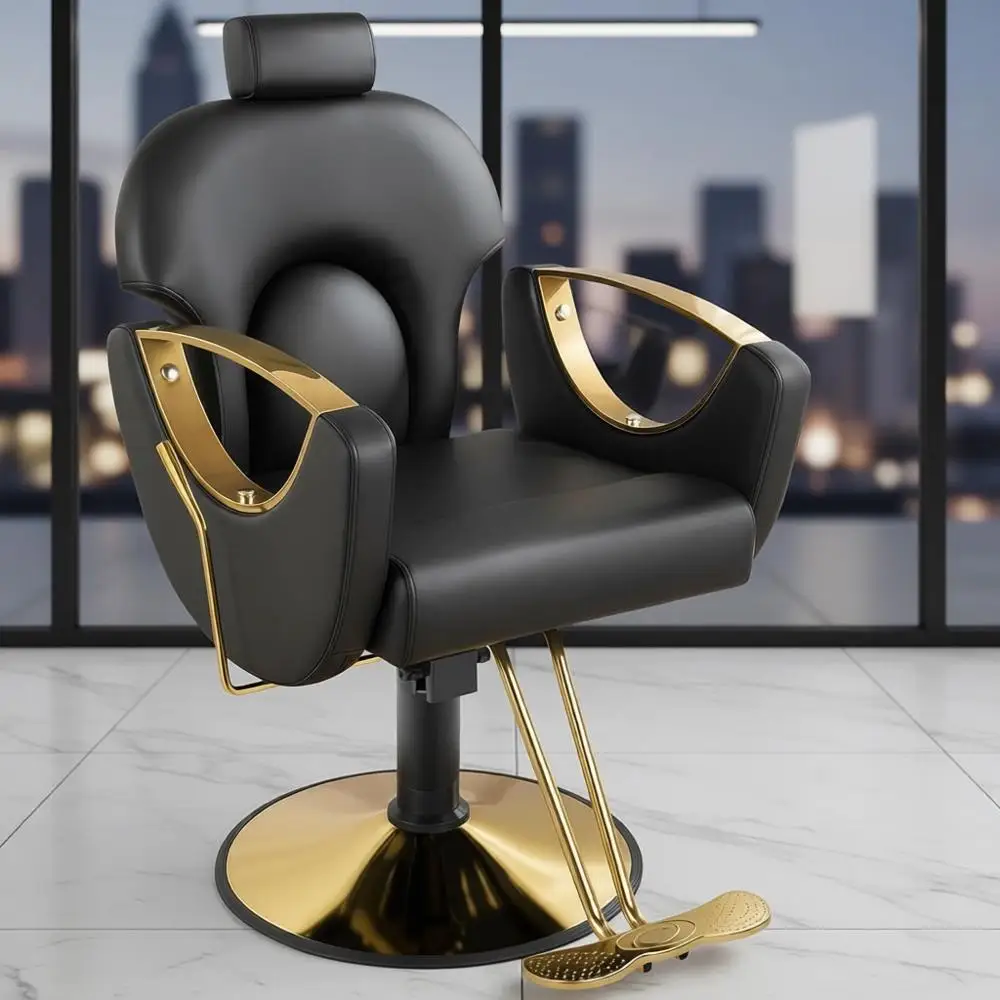 Height-Adjustable Hydraulic Hair Styling Chair with Multi-Function Shampoo and Tattoo Armrest for Salon and Barbershop (Black)
Height-Adjustable Hydraulic Hair Styling Chair with Multi-Function Shampoo and Tattoo Armrest for Salon and Barbershop (Black)