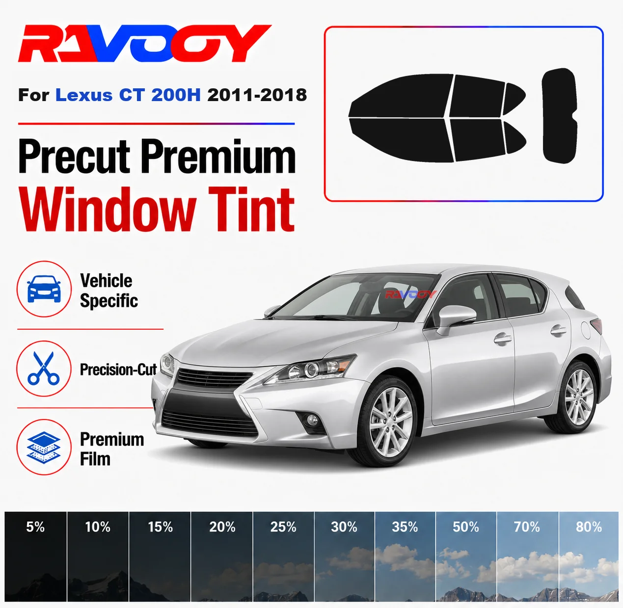 Premium Precut Window Tint Kit Front Rear Windows Rear Windshield For Lexus CT 200H 2011-2018 Complete Set Nano Ceramic Film
Premium Precut Window Tint Kit Front Rear Windows Rear Windshield For Lexus CT 200H 2011-2018 Complete Set Nano Ceramic Film