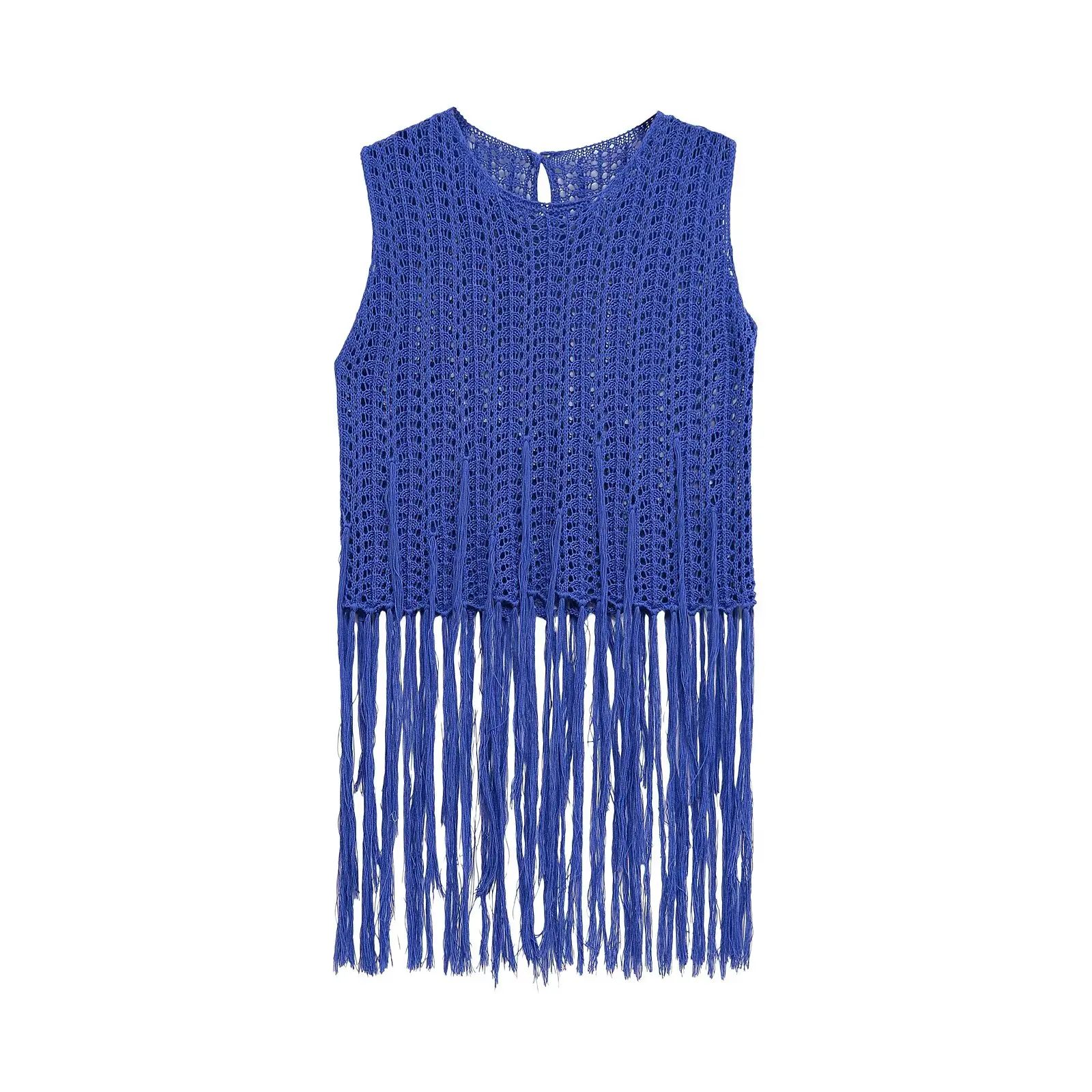 MYST&ZA2025 new summer women's casual simple round neck tassel elegant fashion sleeveless knitted top
MYST&ZA2025 new summer women's casual simple round neck tassel elegant fashion sleeveless knitted top