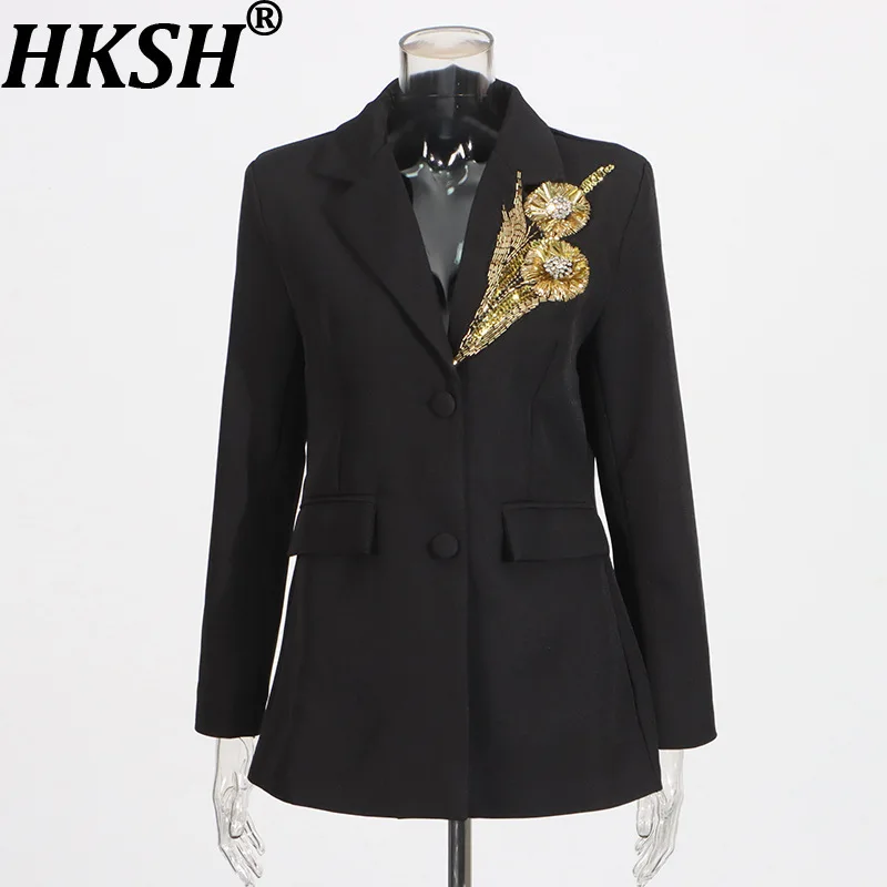 HKSH осенний новый женский модный пиджак, тяжелый однобортный однобортный пиджак с бриллиантами и блестками, элегантное модное офисное женское пальто HK9956
HKSH осенний новый женский модный пиджак, тяжелый однобортный однобортный пиджак с бриллиантами и блестками, элегантное модное офисное женское пальто HK9956