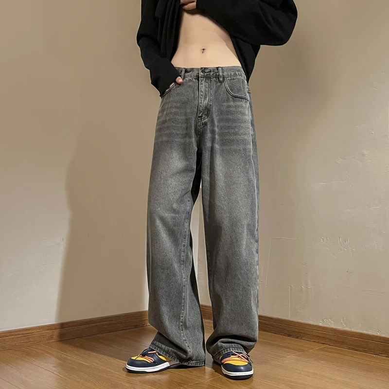 Retro Loose Fit Straight Leg Men's Jeans Casual High Street Hip Hop Long Trousers American Style Washed out Wide Leg Pants
Retro Loose Fit Straight Leg Men's Jeans Casual High Street Hip Hop Long Trousers American Style Washed out Wide Leg Pants