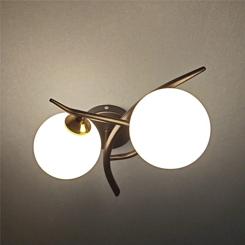 Modern Iron double heads Wall Lamps Nordic Bedroom Bed Lamp Corridor Room Indoor Wall Lights Glass Ball Decor Light Fixtures
Modern Iron double heads Wall Lamps Nordic Bedroom Bed Lamp Corridor Room Indoor Wall Lights Glass Ball Decor Light Fixtures