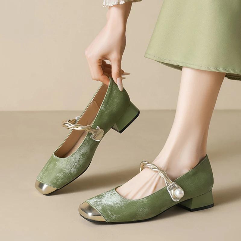Mary Jane Shoes Women Square Toe Chunky Heels Pumps Chinese Style Shallow Sandals Fashion Slip on Slides Big Size Apricot Green
Mary Jane Shoes Women Square Toe Chunky Heels Pumps Chinese Style Shallow Sandals Fashion Slip on Slides Big Size Apricot Green