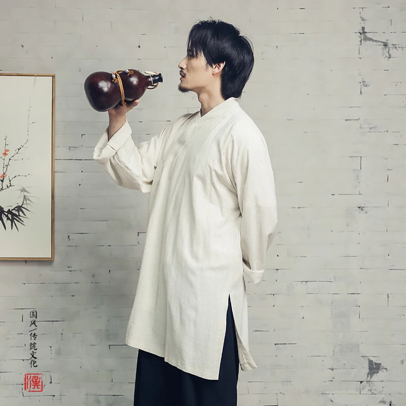 Men's Hanfu Dao Pao Linen Cotton Mid-Length Monastic Zen Repair Civilian Garb Ethnic Retro Style Casual Wear Summer Season
Men's Hanfu Dao Pao Linen Cotton Mid-Length Monastic Zen Repair Civilian Garb Ethnic Retro Style Casual Wear Summer Season