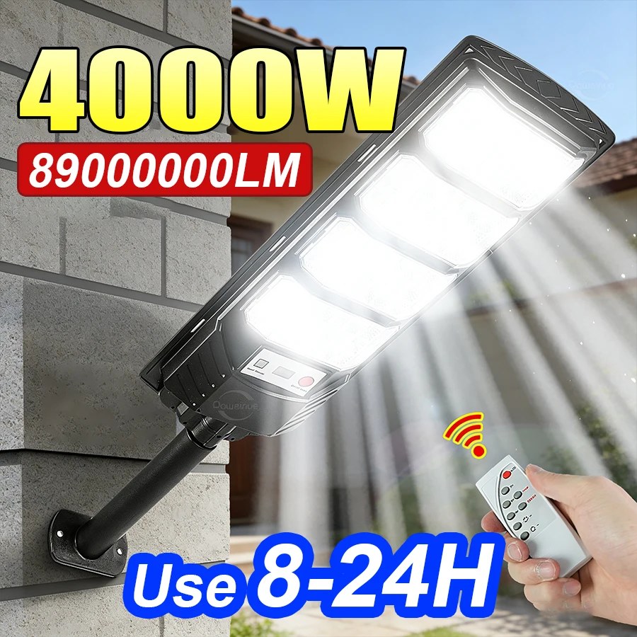 4000W/3000W Уличные солнечные светодиодные фонари Мощный уличный датчик движения Солнечная лампа IP67 Водонепроницаемый садовый уличный наружный настенный светильник Солнечный светодиодный прожектор
4000W/3000W Уличные солнечные светодиодные фонари Мощный уличный датчик движения Солнечная лампа IP67 Водонепроницаемый садовый уличный наружный настенный светильник Солнечный светодиодный прожектор