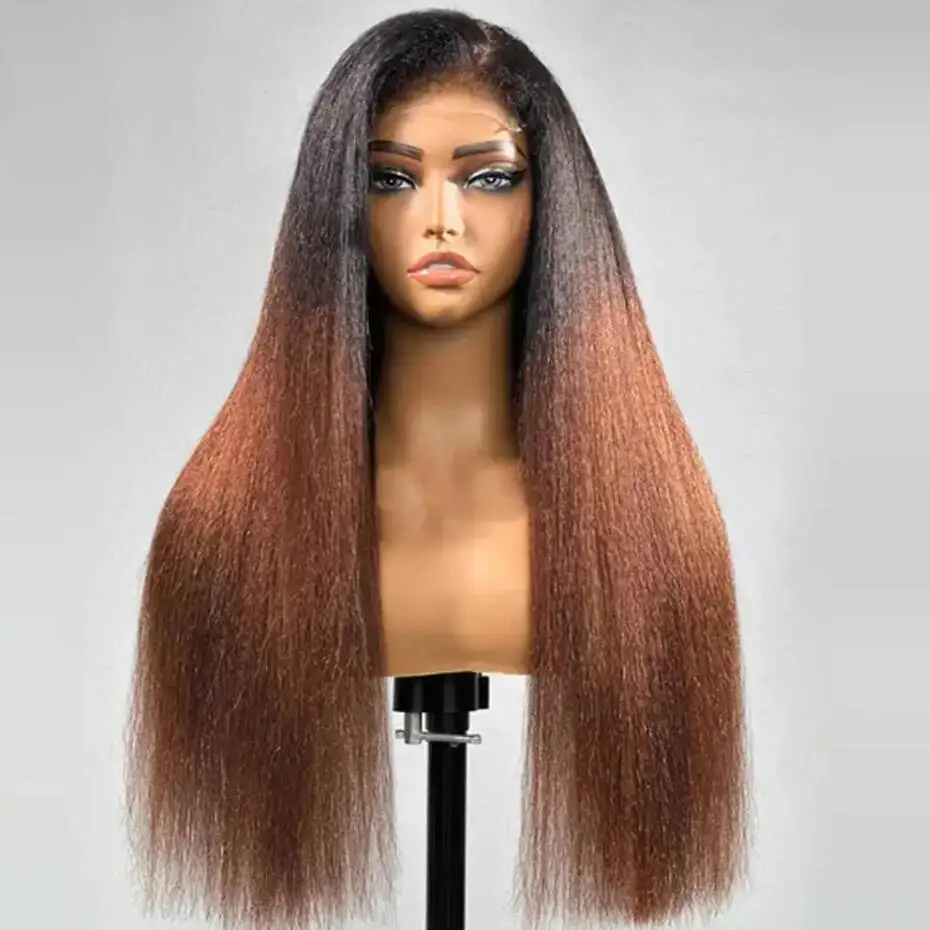 Long Glueless Soft Ombre Brown Kinky Straight 180Density 26Inch Deep Lace Front Wig For Women With Baby Hair Preplucked Daily
Long Glueless Soft Ombre Brown Kinky Straight 180Density 26Inch Deep Lace Front Wig For Women With Baby Hair Preplucked Daily