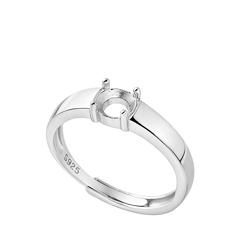 925 Sterling Silver Women Engagement Wedding Ring 5x5mm Round Cut Semi Mount Ring Setting
925 Sterling Silver Women Engagement Wedding Ring 5x5mm Round Cut Semi Mount Ring Setting