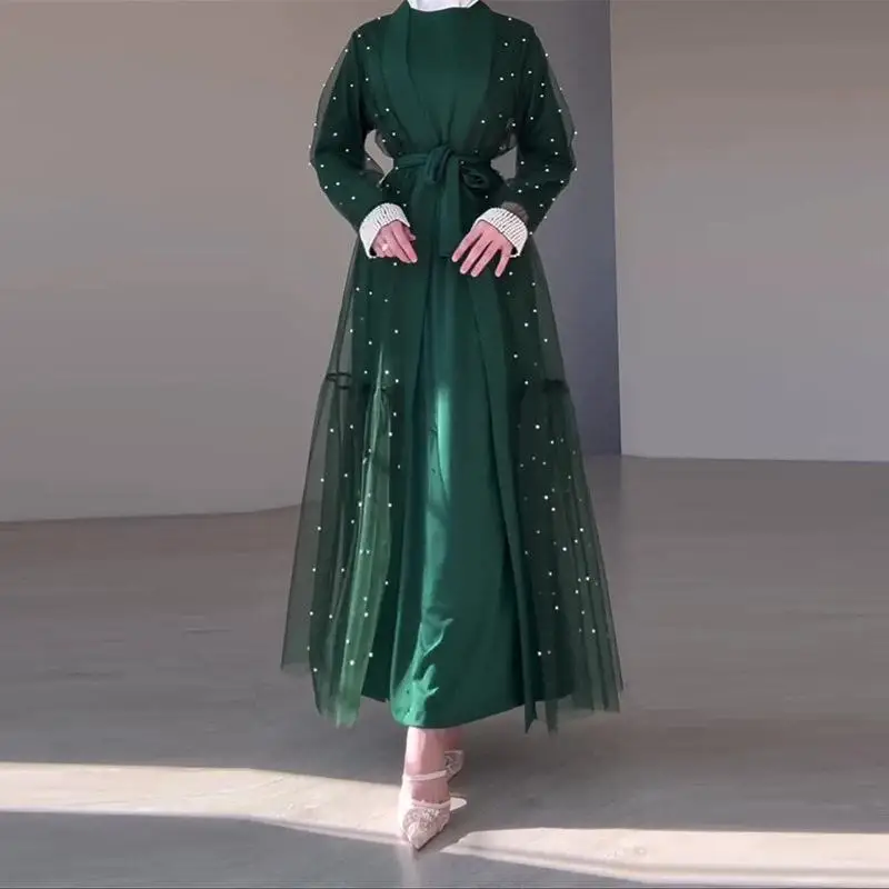 2025 New Women's Long Sleeve Polka Dot Mesh Cardigan Green Simple Long Dress Set Elegant Style Winter Collection Three Pieces
2025 New Women's Long Sleeve Polka Dot Mesh Cardigan Green Simple Long Dress Set Elegant Style Winter Collection Three Pieces