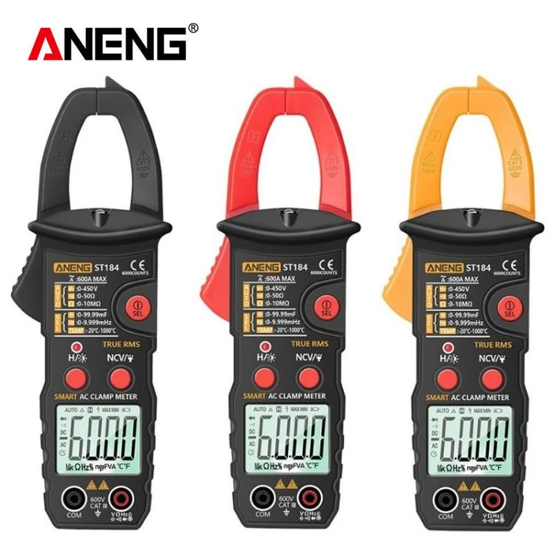 ST184Digital Multimeter Clamp Meter 6000 Counts Professional True RMS AC/DC Voltage Current Tester Hz Capacitance AC Current Ohm
ST184Digital Multimeter Clamp Meter 6000 Counts Professional True RMS AC/DC Voltage Current Tester Hz Capacitance AC Current Ohm