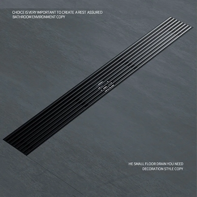 20-100cm Black Side Outlet Shower Drain Stainless Steel Bathroom Floor Drainage Linear Waste Drain Cover Roof Kitchen Accessory
20-100cm Black Side Outlet Shower Drain Stainless Steel Bathroom Floor Drainage Linear Waste Drain Cover Roof Kitchen Accessory