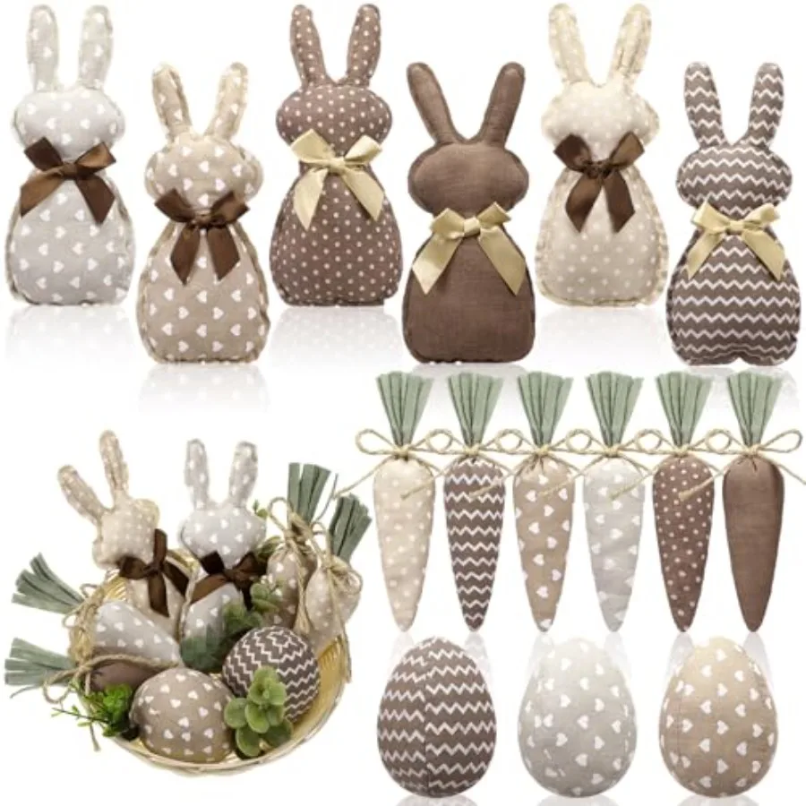 18 Pcs Rustic Farmhouse Easter Bunny Decorations Spring Fabric Bunnies Carrot Eggs Vase Filler Table Decor for Desk Counter Tie
18 Pcs Rustic Farmhouse Easter Bunny Decorations Spring Fabric Bunnies Carrot Eggs Vase Filler Table Decor for Desk Counter Tie