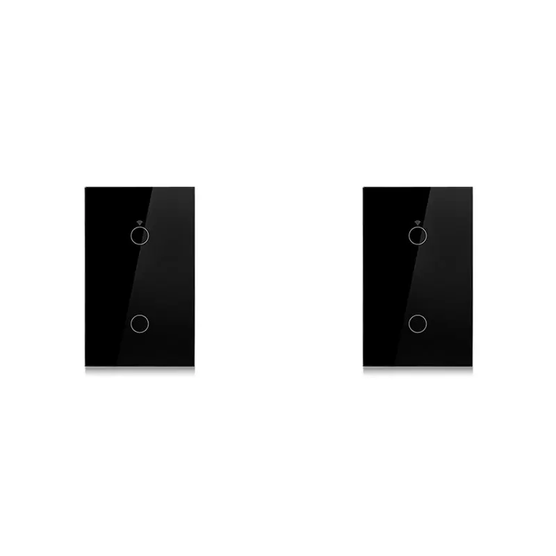AT29-2X Tuya US Plug Wifi Smart Wall Switch 2 Gang No Neutral Wire Touch Sensor LED Light Switches Home Alexa Google Black
AT29-2X Tuya US Plug Wifi Smart Wall Switch 2 Gang No Neutral Wire Touch Sensor LED Light Switches Home Alexa Google Black