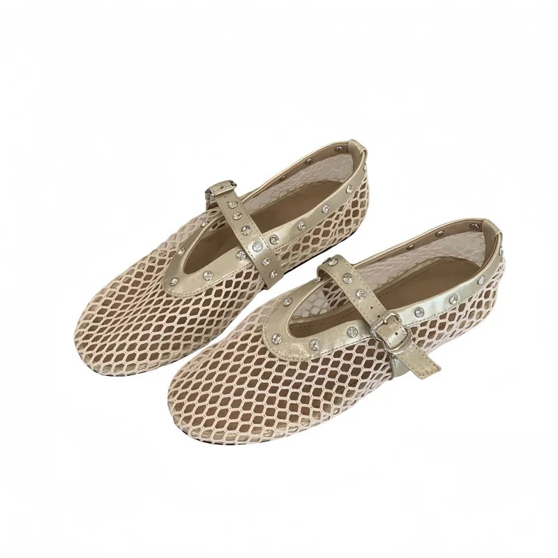 Spring New Niche Fishing Net Flat Bottom Rhinestone Sandals With Hollowed Out Fashion Beach Roman Shoes Women's Flat Shoes
Spring New Niche Fishing Net Flat Bottom Rhinestone Sandals With Hollowed Out Fashion Beach Roman Shoes Women's Flat Shoes