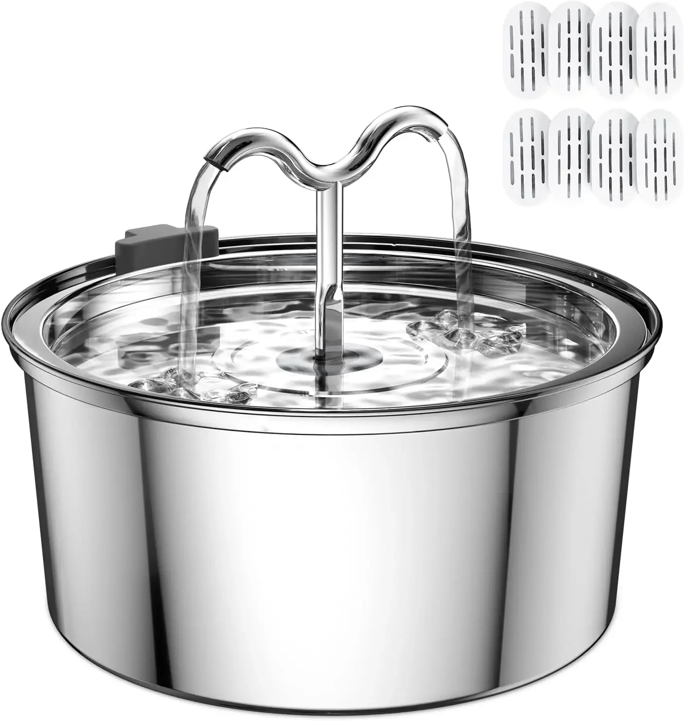 Cat Water Fountain, 3.2L/108OZ Stainless Steel Pet Water Dispenser Automatic Metal Dog Drinking Fountains Water Bowl with 8
Cat Water Fountain, 3.2L/108OZ Stainless Steel Pet Water Dispenser Automatic Metal Dog Drinking Fountains Water Bowl with 8