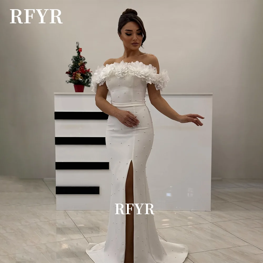 RFYR Mermaid Prom Dress with Pearls Evening Dress 3D Flowers Party Dress Crepe Celebrity Gala Gown for Women Customized
RFYR Mermaid Prom Dress with Pearls Evening Dress 3D Flowers Party Dress Crepe Celebrity Gala Gown for Women Customized