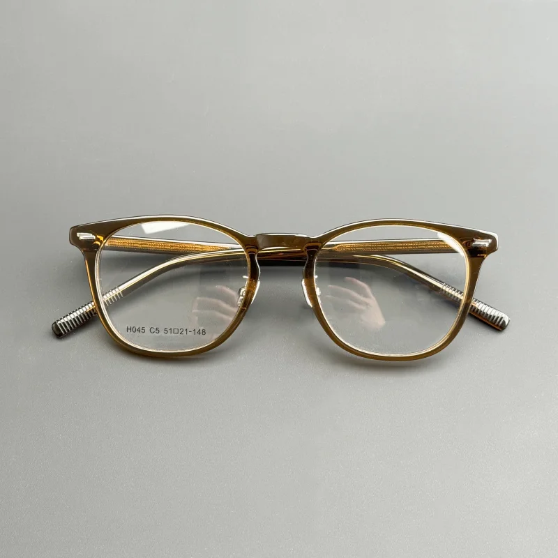 Ultralight brown frame Men's and women's Square acetate optical frames Vintage brand Luxury prescription glasses with nose bars
Ultralight brown frame Men's and women's Square acetate optical frames Vintage brand Luxury prescription glasses with nose bars