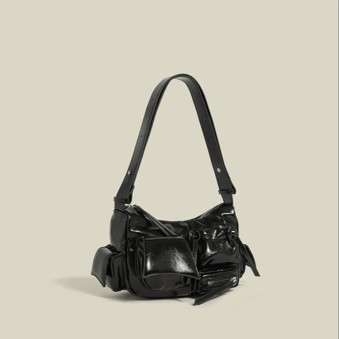 Korean Version Multi Pocket Textured PU Shoulder Bag Sweet Cool Motorcycle Armpit Bag Women's New Versatile Commuting Handbag
Korean Version Multi Pocket Textured PU Shoulder Bag Sweet Cool Motorcycle Armpit Bag Women's New Versatile Commuting Handbag