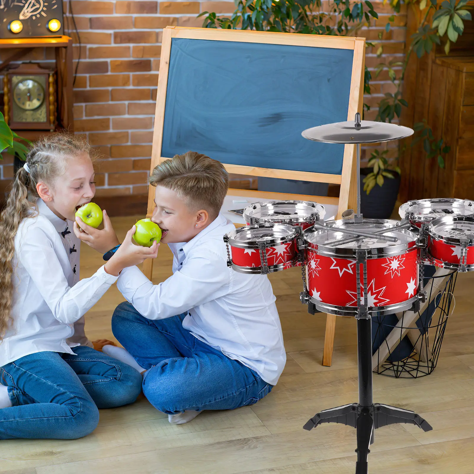 Set Red With Chair Musical Instruments Children Educational Hand-Eye Coordination Training Jazz Drum Musical For Kids
Set Red With Chair Musical Instruments Children Educational Hand-Eye Coordination Training Jazz Drum Musical For Kids