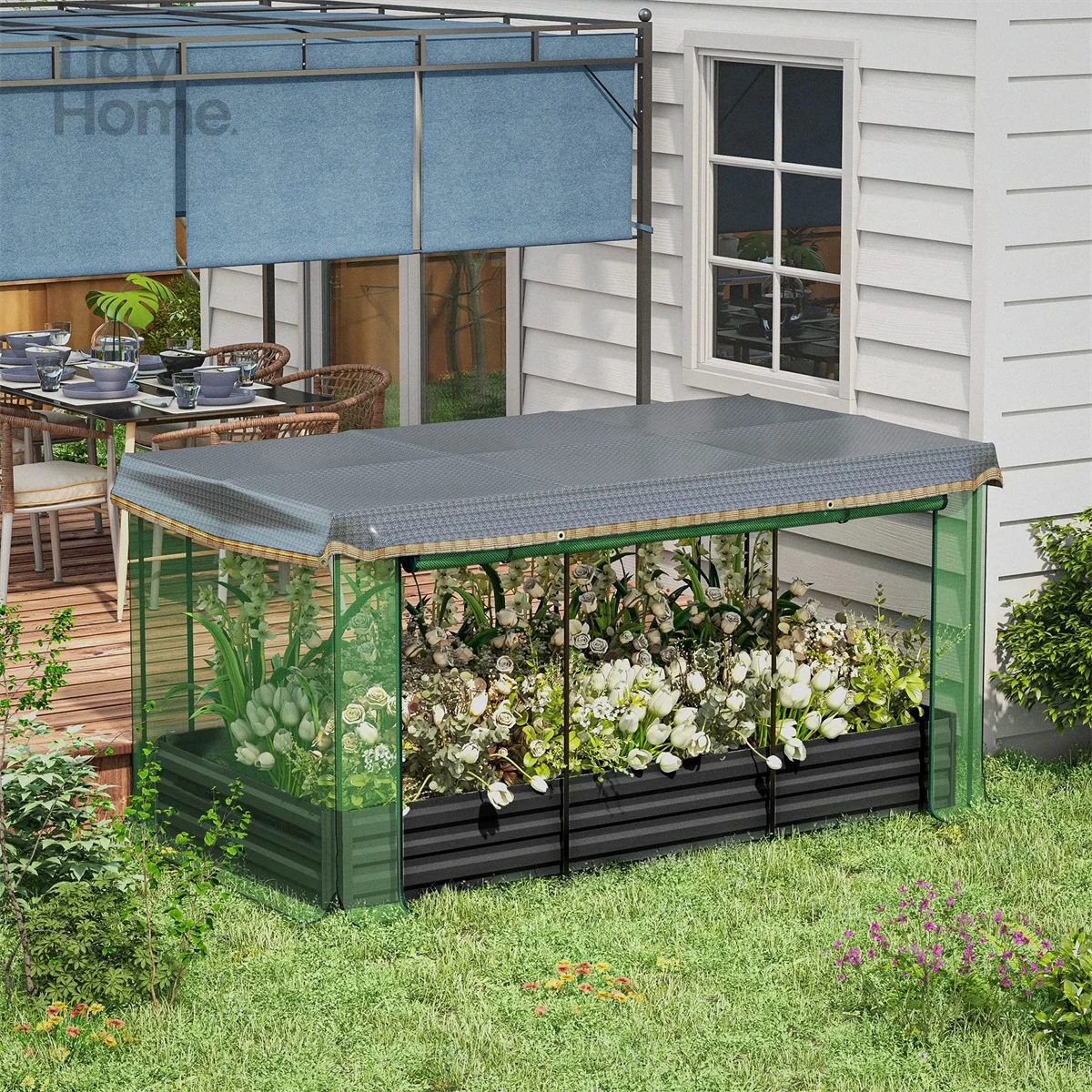 Galvanized Raised Garden Bed with Crop Cage Plant Protection Net and Shade Cloth Roof, Metal Planter box with Cover,
Galvanized Raised Garden Bed with Crop Cage Plant Protection Net and Shade Cloth Roof, Metal Planter box with Cover,