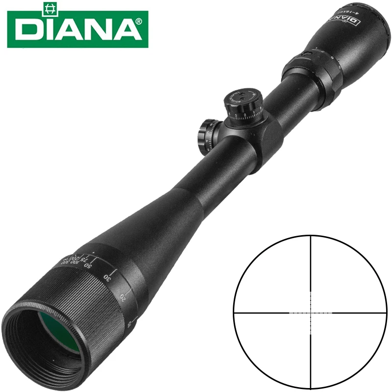 Hunting 4-16X42 AO DIANA Tactical Riflescope Mil Dot Reticle Optical Sight Hunting Rifle Scope
Hunting 4-16X42 AO DIANA Tactical Riflescope Mil Dot Reticle Optical Sight Hunting Rifle Scope