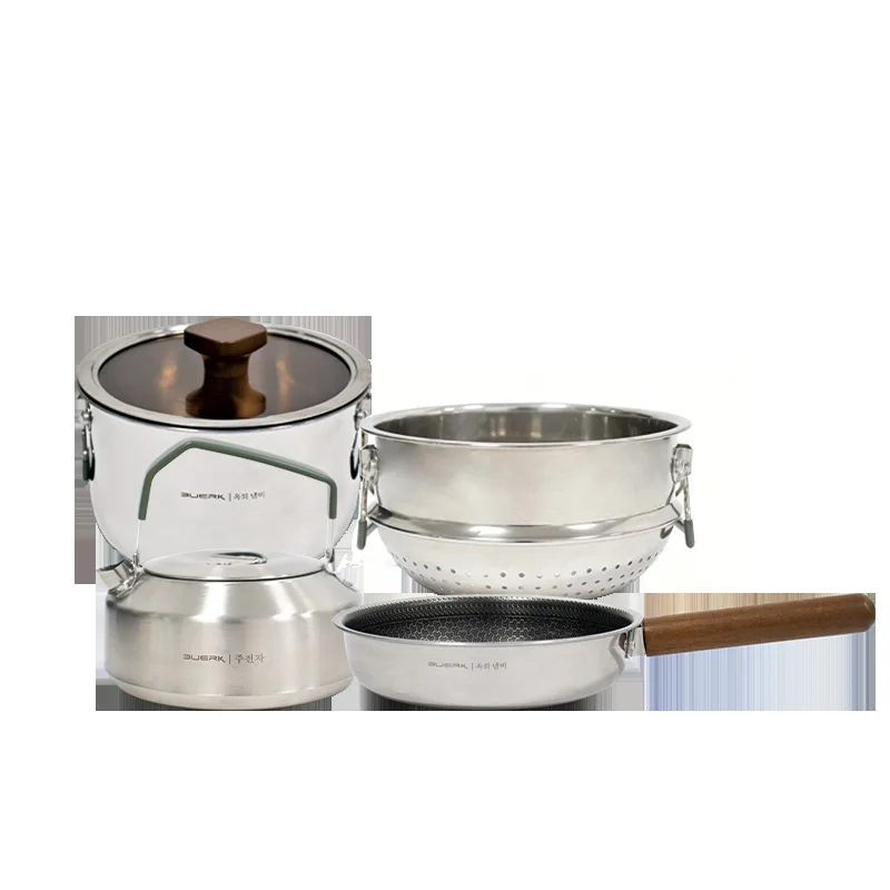 Outdoor Camping Picnic Full Set of Camping Pots and Pans Outdoor Multi-person Camping SUS304 Set of Pots
Outdoor Camping Picnic Full Set of Camping Pots and Pans Outdoor Multi-person Camping SUS304 Set of Pots