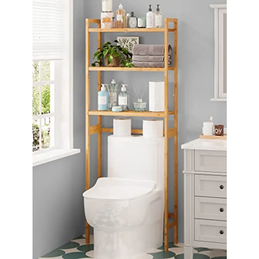 Over The Toilet Storage 3-Tier Bathroom Organizer Over Toilet with Sturdy Bamboo Shelves Multifunctional Toilet Shelf Easy to A
Over The Toilet Storage 3-Tier Bathroom Organizer Over Toilet with Sturdy Bamboo Shelves Multifunctional Toilet Shelf Easy to A
