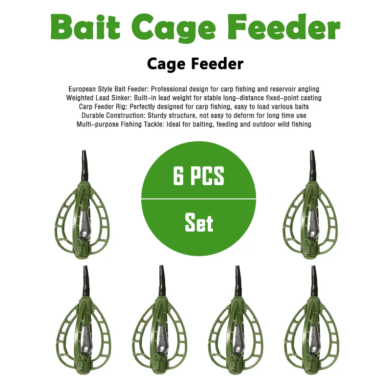 6Pcs European Method Feeder Set Heavy Weighted Bait Cage Carp Fishing ABS Durable Inline Lead Feeder Fishing Tackle
6Pcs European Method Feeder Set Heavy Weighted Bait Cage Carp Fishing ABS Durable Inline Lead Feeder Fishing Tackle