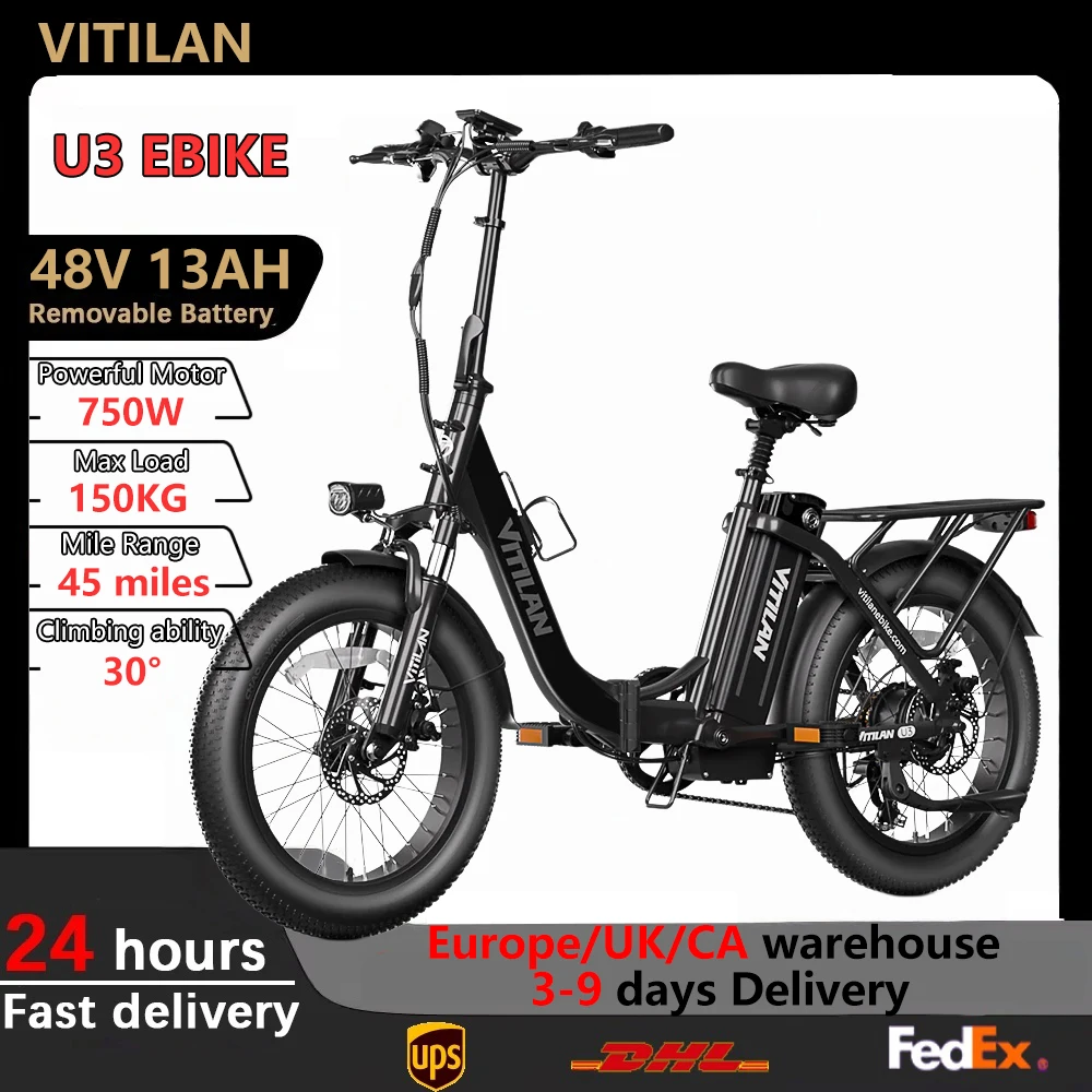 Vitilan U3 Commute Foldable Fat Tire Electric Bike Adult All Terrain Electric Bike 1056W Off Road Fat Tire E-Bike 28 MPH Ebike
Vitilan U3 Commute Foldable Fat Tire Electric Bike Adult All Terrain Electric Bike 1056W Off Road Fat Tire E-Bike 28 MPH Ebike