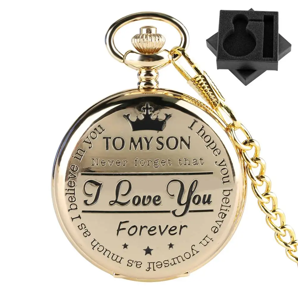 Моему сыну, я люблю тебя навсегда, винтажные кварцевые карманные часы, подарок на выпускной/день рождения/Рождество, брелок-цепочка, подвеска, часы, подарок
Моему сыну, я люблю тебя навсегда, винтажные кварцевые карманные часы, подарок на выпускной/день рождения/Рождество, брелок-цепочка, подвеска, часы, подарок