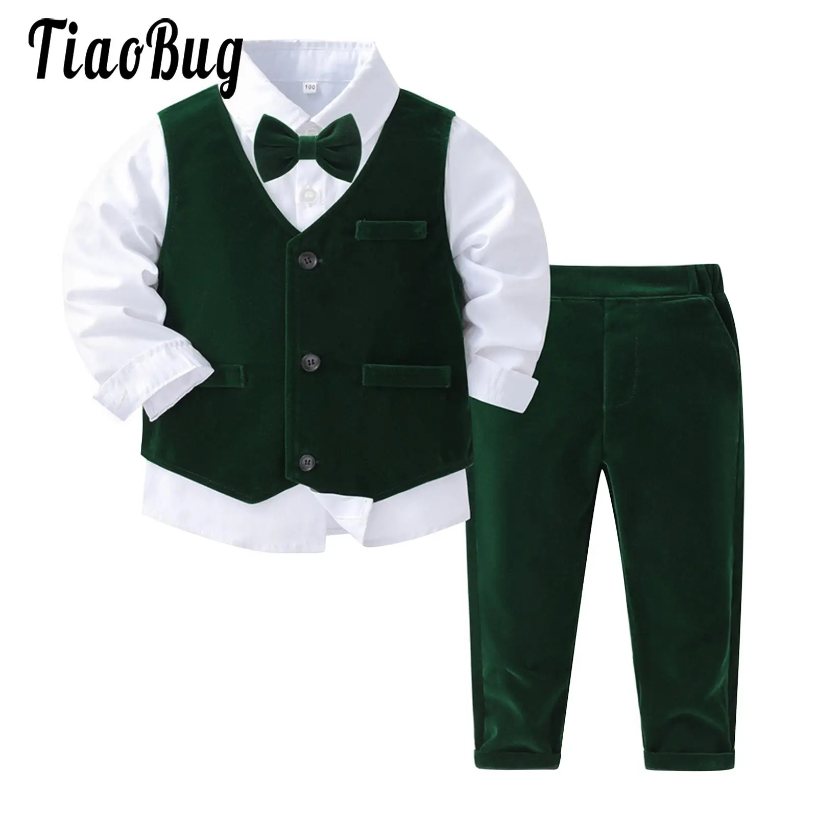 Gentleman Kids Birthday Costume Baby Boys Velvet Shirt Pants Photograph Formal Suit Toddler Wedding Performance Party Piano Wear
Gentleman Kids Birthday Costume Baby Boys Velvet Shirt Pants Photograph Formal Suit Toddler Wedding Performance Party Piano Wear